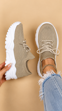 Women's Lightweight Mesh Trainers in Gold