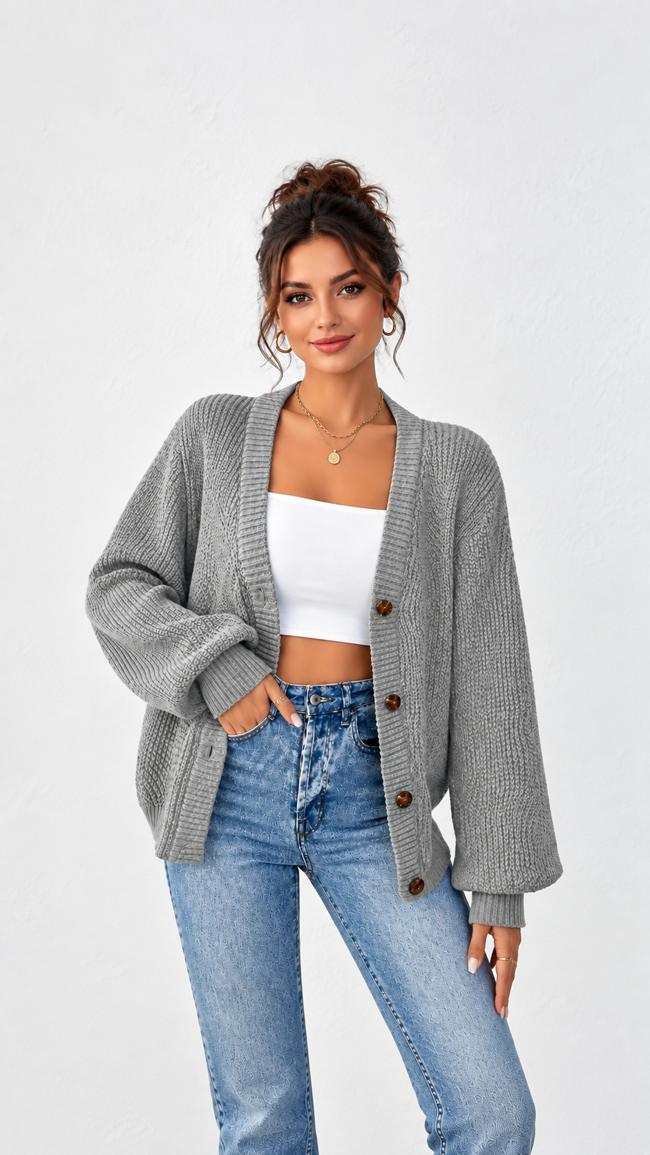 Women's Relaxed Button Front Cardigan – image 1