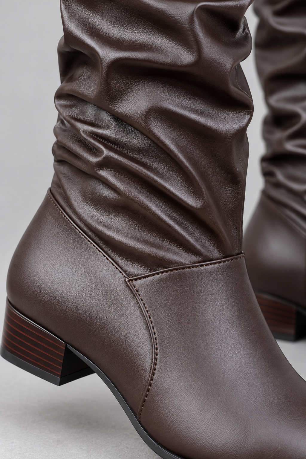 Women’s Slouch Block Heel Boots – Low Heel Everyday Knee-High Boots