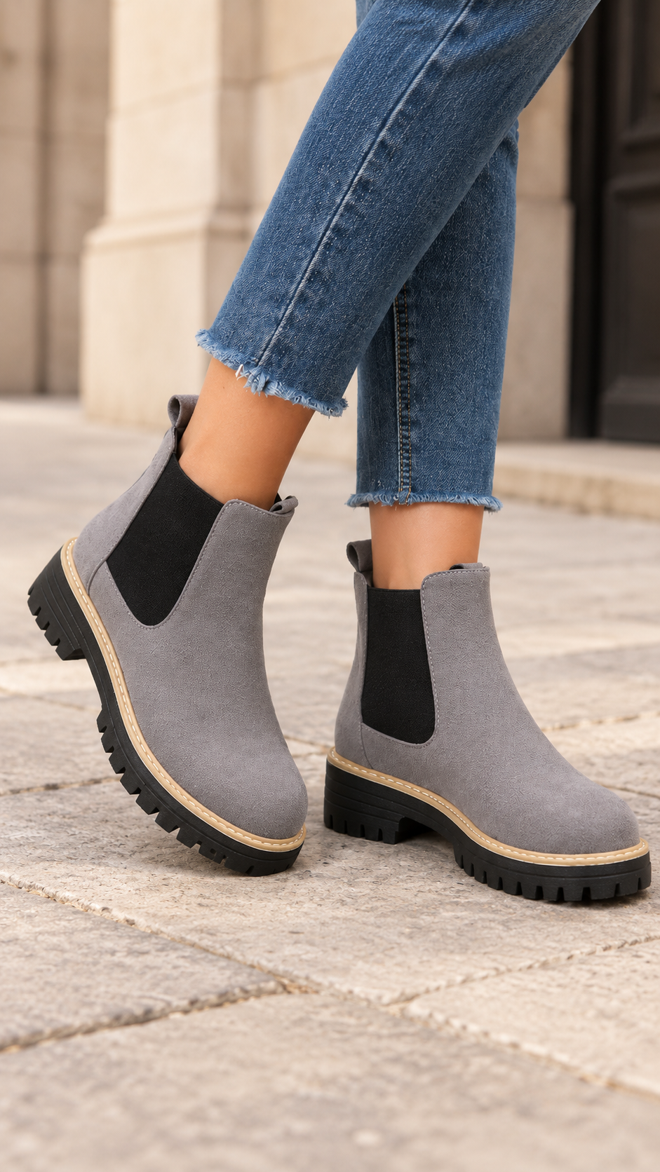 Women's Faux Suede Block Heel Ankle Boots – image 1