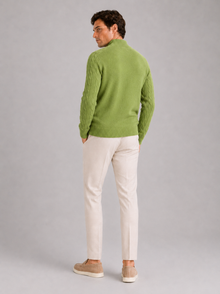 Men's Wool Cable Knit Mock Neck Jumper – image 9