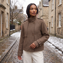 Women's Cropped Check Funnel Neck Jacket – image 2