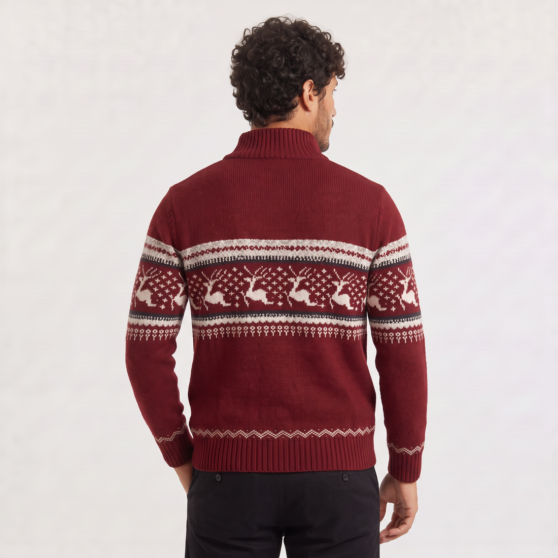 Men's Half Zip Fair Isle Jumper – image 3