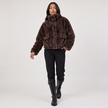 Women's Brown Faux Fur Bomber Jacket – image 3