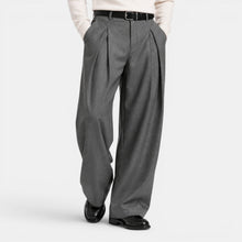Men's Wide Leg Pleated Trousers – Relaxed Tailored Fit
