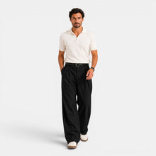 Men's Wide Leg Pleated Trousers – Relaxed Tailored Fit