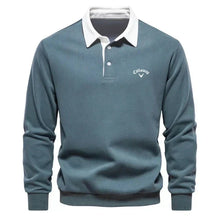 Knitted Polo Sweater with Contrast Collar – Men