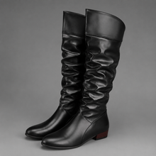 Women’s Slouch Block Heel Boots – Low Heel Everyday Knee-High Boots