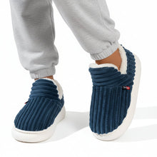 Orthopaedic Plush Winter Slippers in Navy Blue