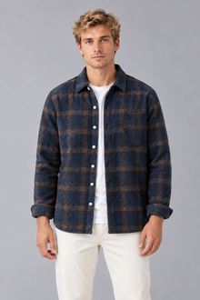 Men's Brushed Check Flannel Shirt – Long Sleeve Button-Up
