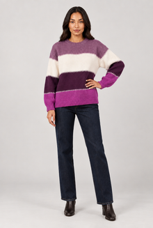 Amelia women's purple colour-block jumper