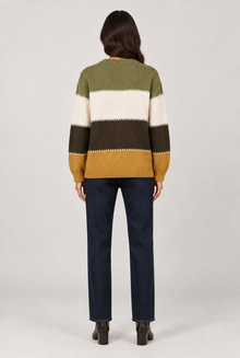 Amelia women's yellow colour-block jumper rear view