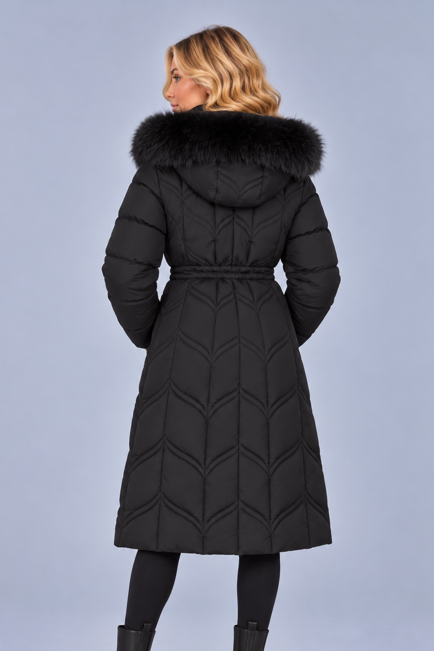 Women’s Faux Fur Hood Parka Coat – Padded Winter Parka