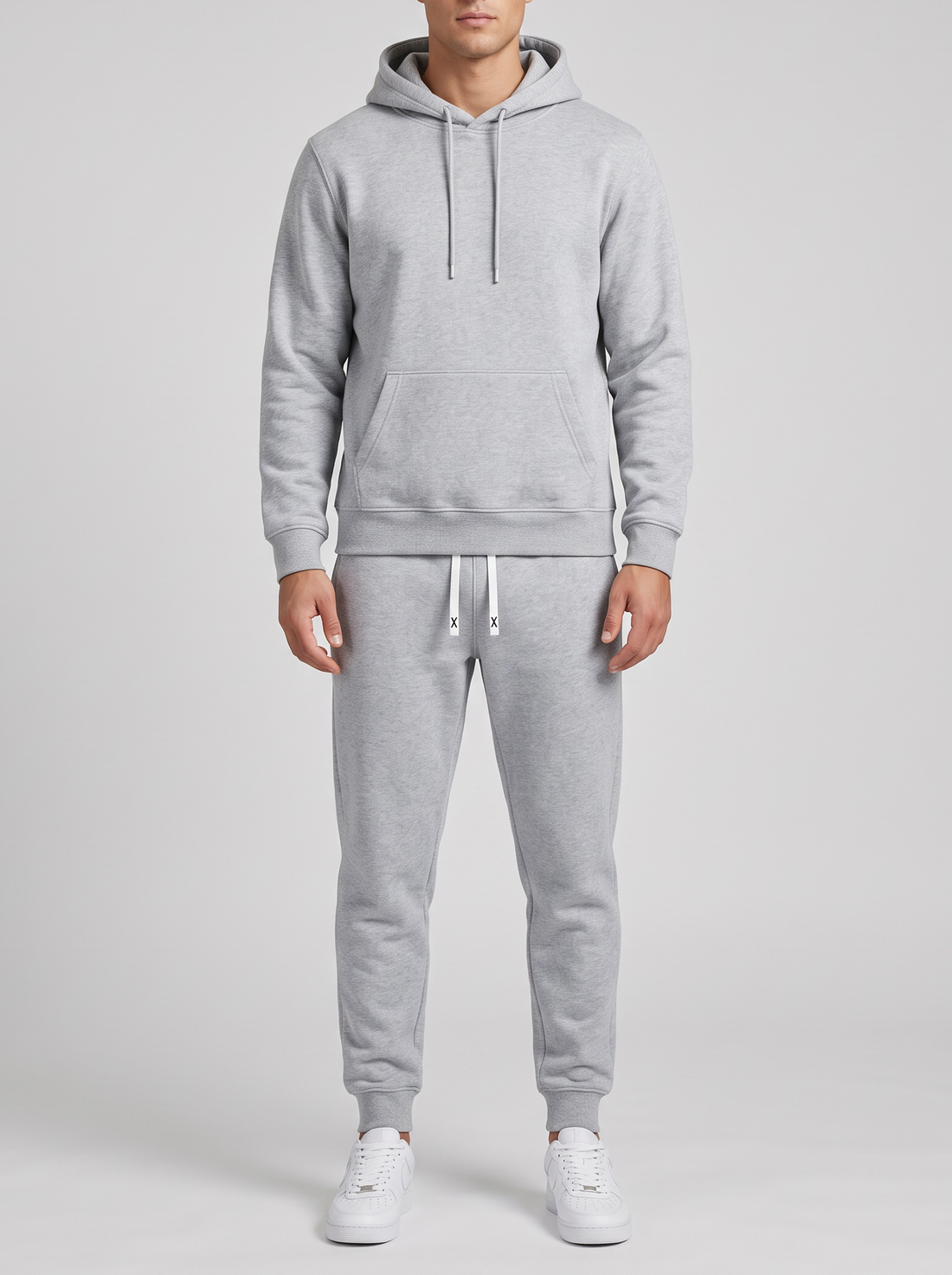 Men's Tracksuit Set – Hoodie & Joggers Two Piece in Grey – front view