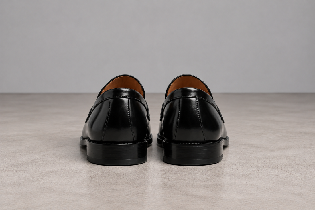 Men's Penny Loafers – Faux Leather Slip-On Loafers with Rubber Sole