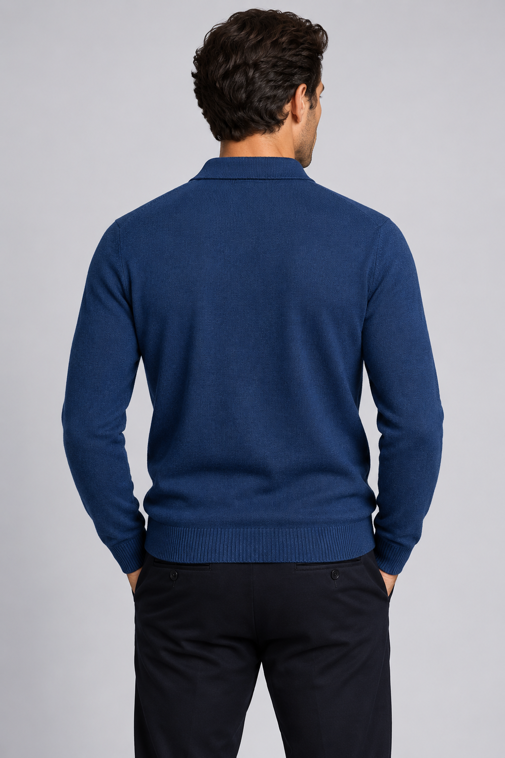 Men's Knitted Polo Jumper – Merino Wool & Cashmere Blend
