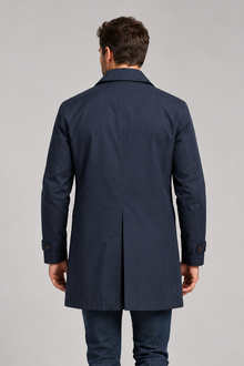 Men's Tailored Coat – Longline Smart Casual Overcoat with Button Front