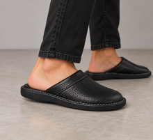 Men's Leather Slippers - Lightweight Indoor & Outdoor Slippers