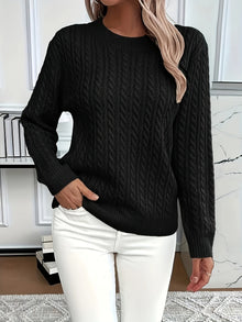 Women's Cable-Knit Round Neck Sweater