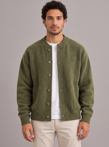 Men's Cardigan in Green – front view