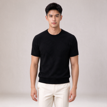 Men's black cashmere t-shirt