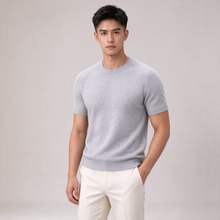 Men's grey cashmere t-shirt