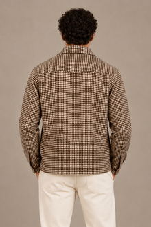 Men's Houndstooth Jacket – Button-Up Shirt Jacket Overshirt
