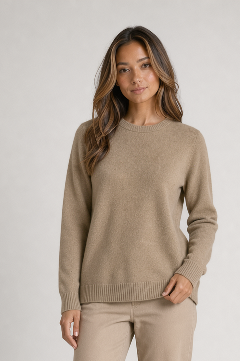Charlotte women's crewneck jumper in khaki