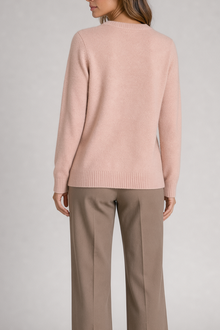 Charlotte women's crewneck jumper in pink – back view