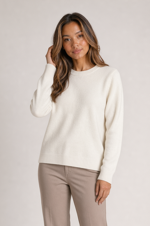 Charlotte women's crewneck jumper in white