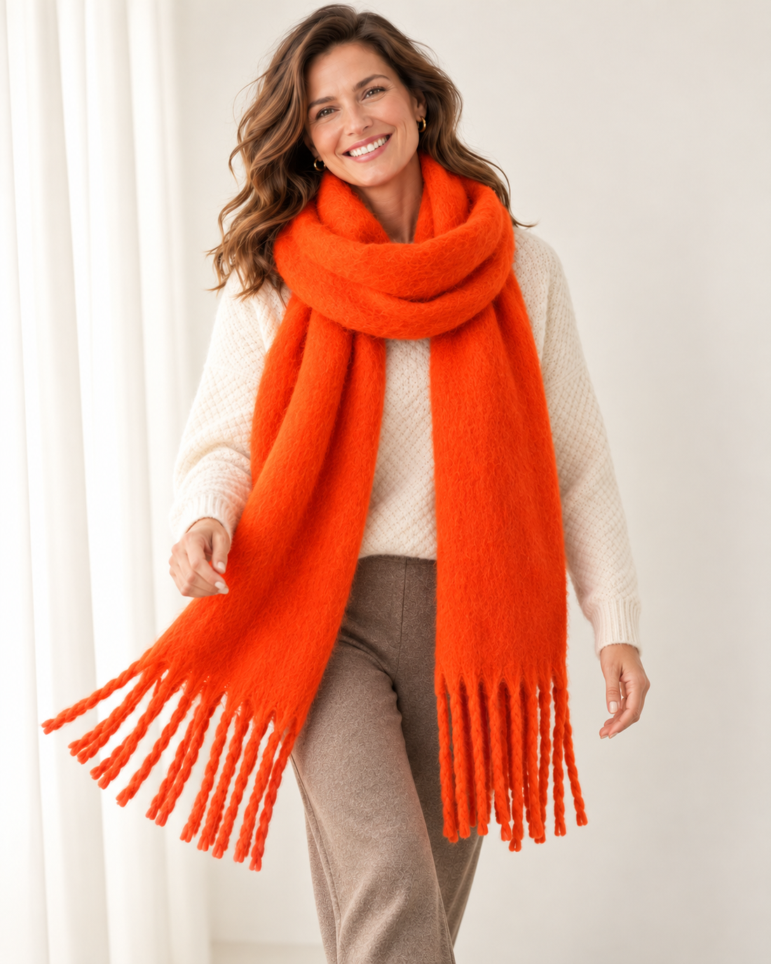 Women's Cashmere Blend Scarf – Soft Warm Winter Scarf