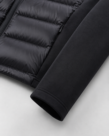 Women's Hooded Hybrid Puffer Jacket in Black – image 9