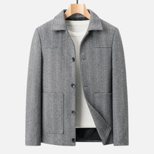 Men’s Wool Blend Jacket – Business Lapel Elegance