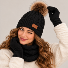 Women's Knitted Hat, Gloves & Snood Set – 3-Piece Winter Gift Set
