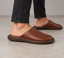 Men's Leather Slippers - Lightweight Indoor & Outdoor Slippers