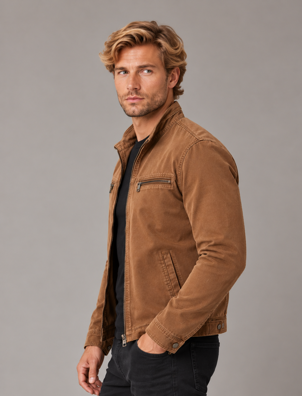 Men’s Cotton Jacket – Lightweight Smart Casual Layering Jacket