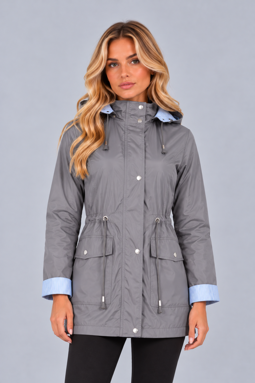 Women’s Hooded Rain Jacket – Water Resistant Lightweight Coat