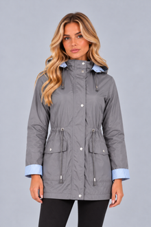 Women’s Hooded Rain Jacket – Water Resistant Lightweight Coat