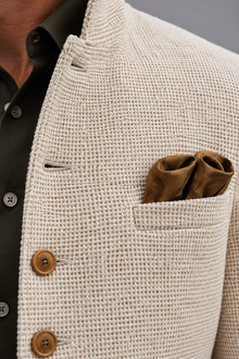 Men's Textured Button-Up Cardigan – Stand Collar