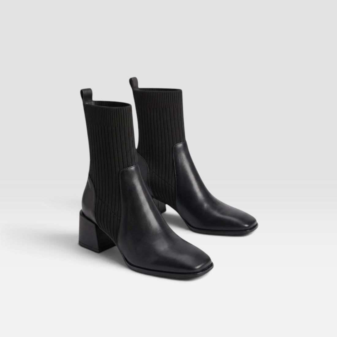 Women's Square Toe Chelsea Boots in Black