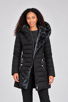 Women's Hooded Quilted Winter Coat – Faux-Fur Lined