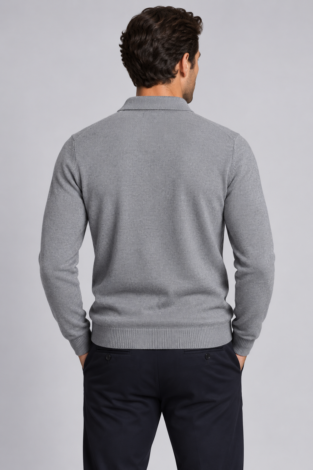 Men's Knitted Polo Jumper – Merino Wool & Cashmere Blend