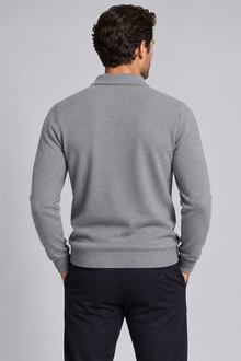 Men's Knitted Polo Jumper – Merino Wool & Cashmere Blend