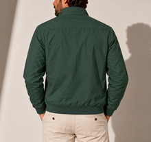 Men's Cotton Bomber Jacket – Check-Lined Stand Collar Zip Jacket