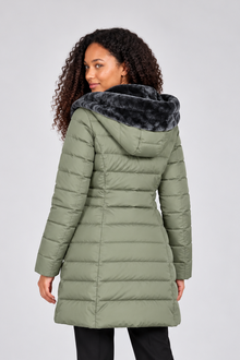 Women's Hooded Quilted Winter Coat – Faux-Fur Lined