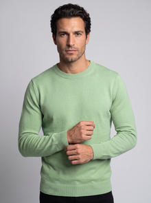 Men's Soft Knit Crew Neck Jumper in Green