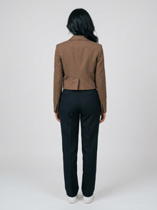 Montviro Women's Slim Fit Blazer in Brown, back view