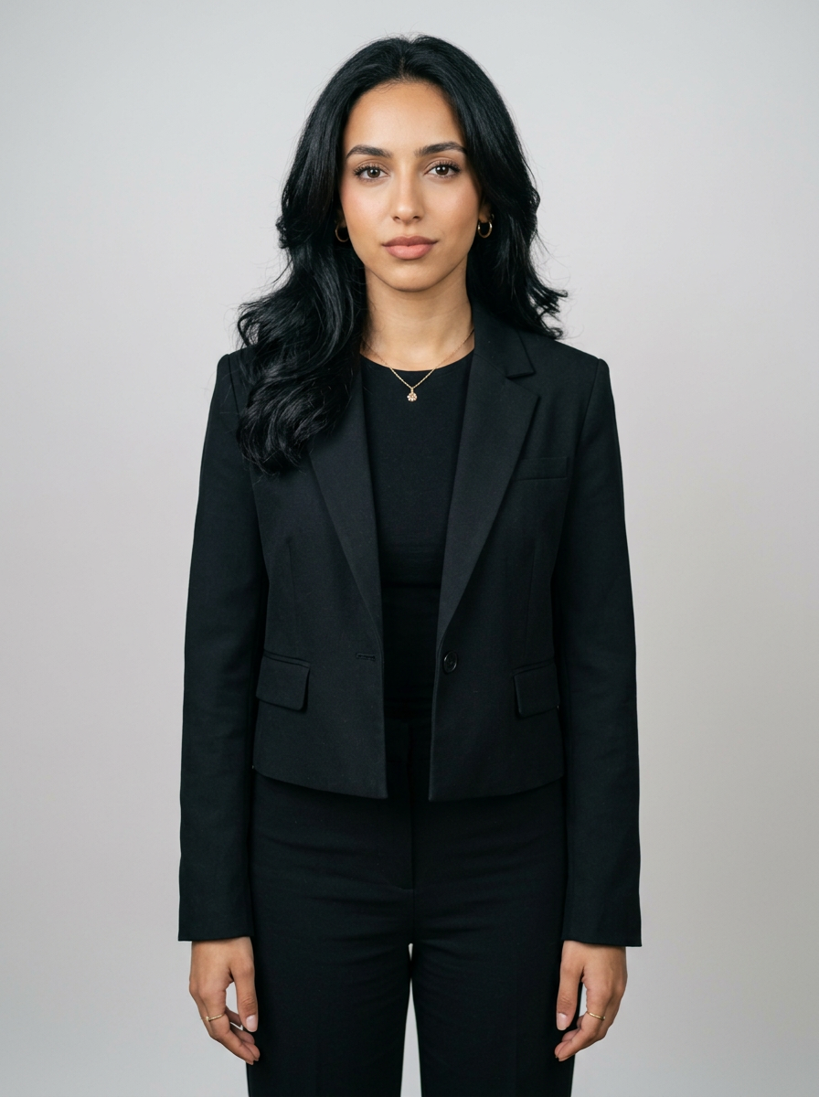 Montviro Women's Slim Fit Blazer in Black, front view