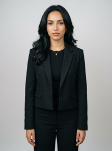 Montviro Women's Slim Fit Blazer in Black, front view
