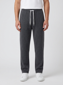Men's Thick Knit Drawstring Joggers in Dark Grey – front view